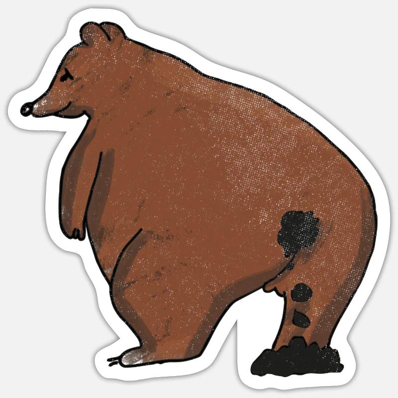 | crippling animals Bear - Sticker size S (10 x 10 cm) - white matte