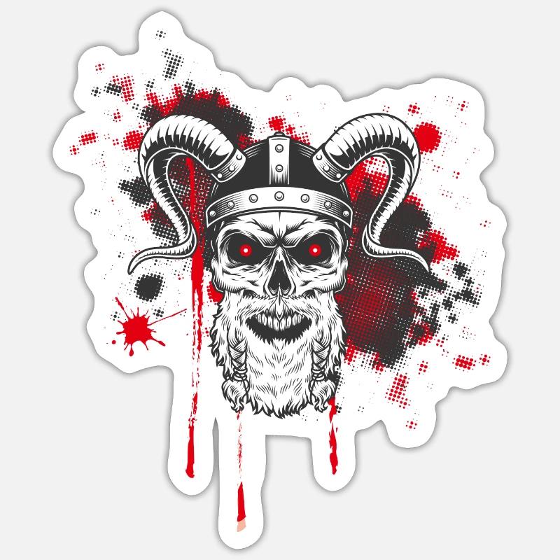 Wikinger - Sticker Größe S (10 x 10 cm) - Mattweiß