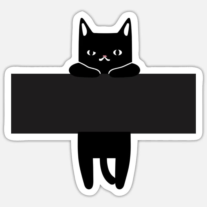 katze - Sticker Größe S (10 x 10 cm) - Mattweiß