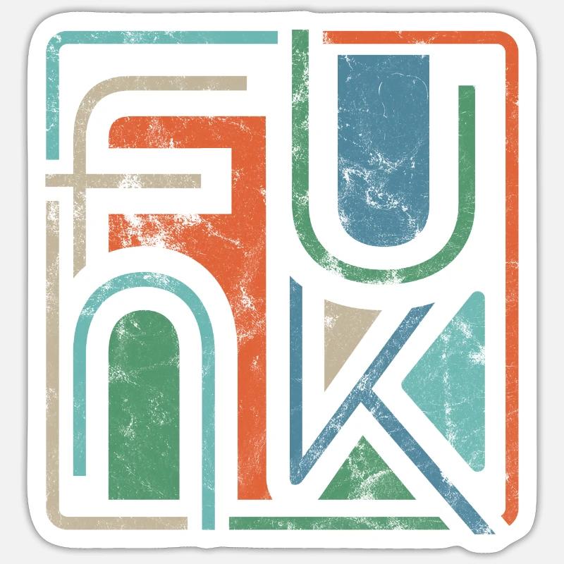 Funk Funky Retro - Sticker size S (10 x 10 cm) - white matte