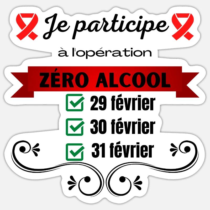 Je participe à l'opération zéro alcool Sticker taille S (10 x 10 cm)