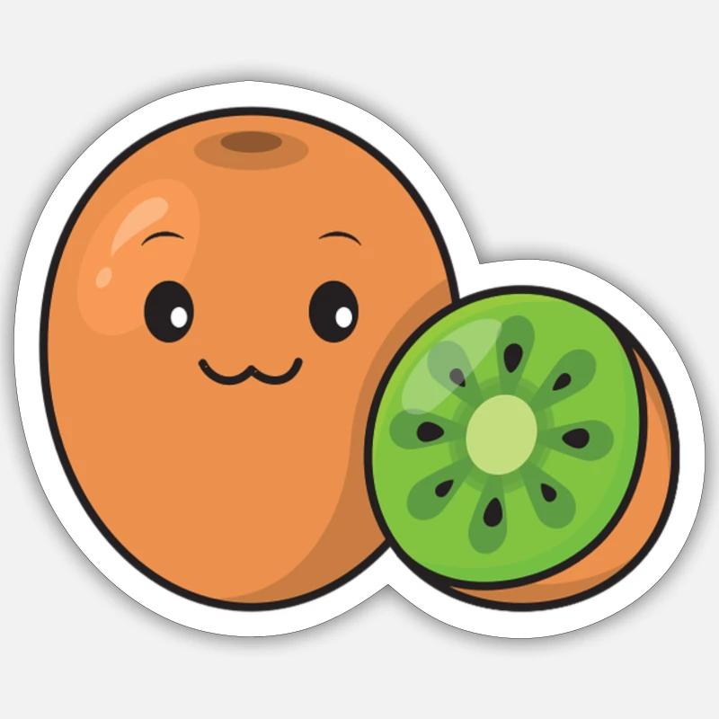 Kiwi - Sticker formato S (10 x 10 cm) - bianco opaco