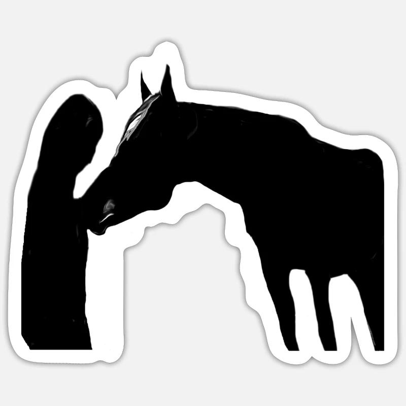 Cheval - Sticker taille S (10 x 10 cm) - blanc mat