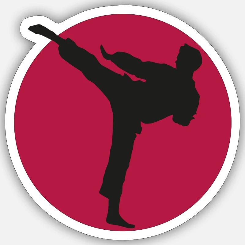 Karaté - Sticker taille S (10 x 10 cm) - blanc mat