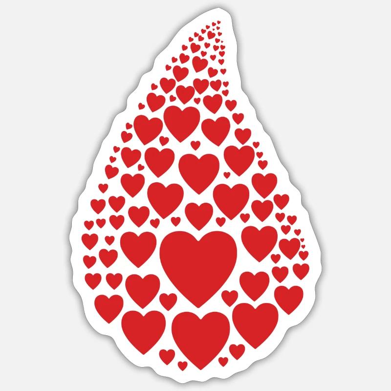 Drop Heart - Sticker formato S (10 x 10 cm) - bianco opaco