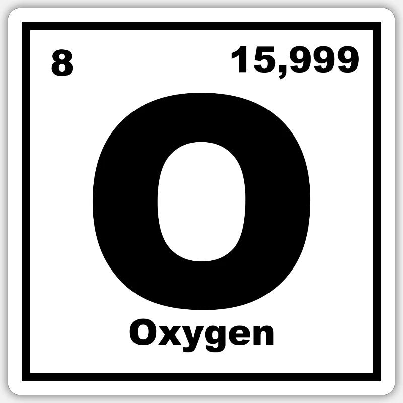 Oxygen/Sauerstoff Element Sticker Größe S (10 x 10 cm)