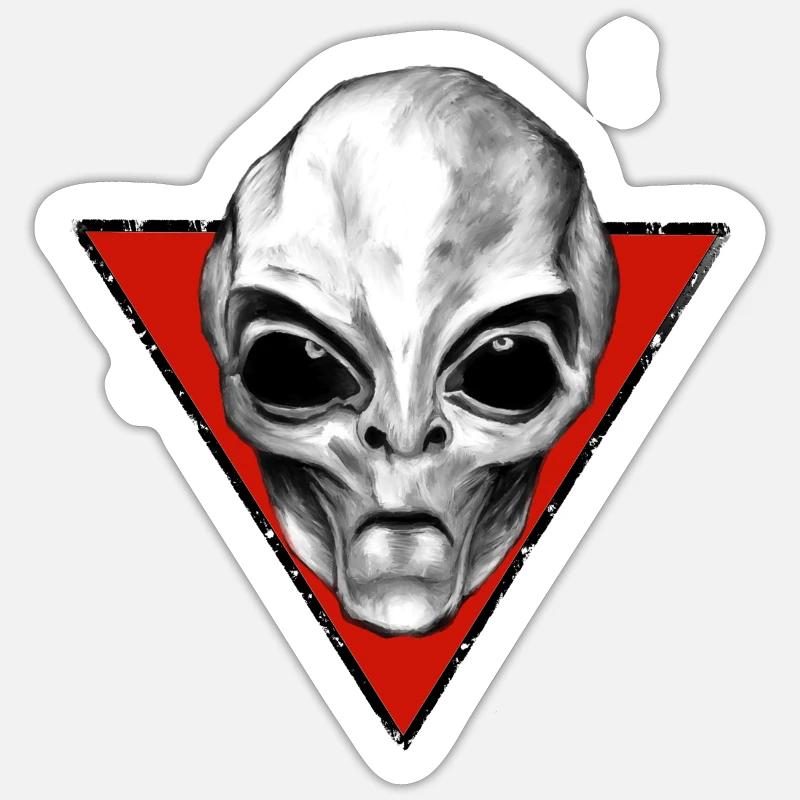 alien - Sticker taille S (10 x 10 cm) - blanc mat
