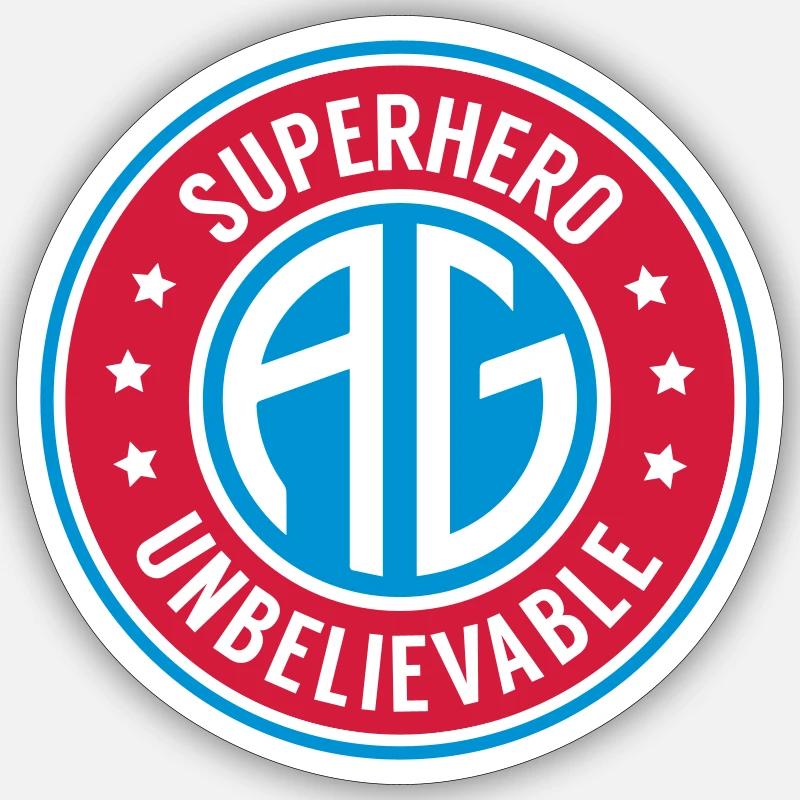 Super heroes initial AG Sticker size S (10 x 10 cm)
