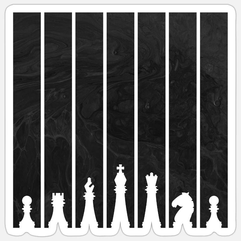 ÉCHECS - Sticker taille S (10 x 10 cm) - blanc mat