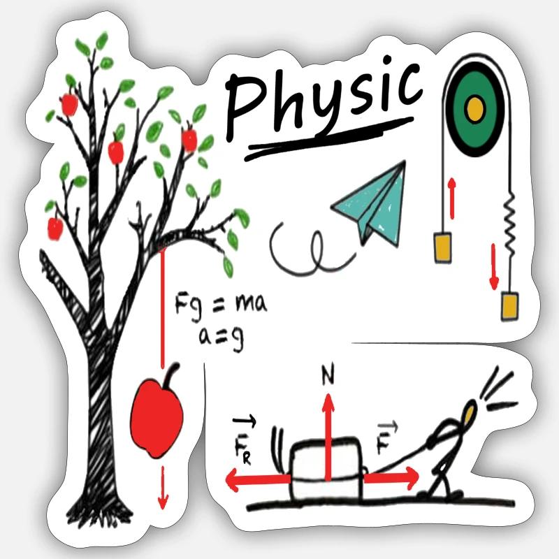 Physic White v2 Sticker size S (10 x 10 cm)