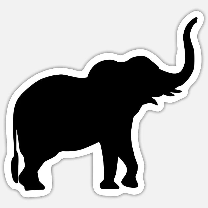 Elephant - Sticker size S (10 x 10 cm) - white matte