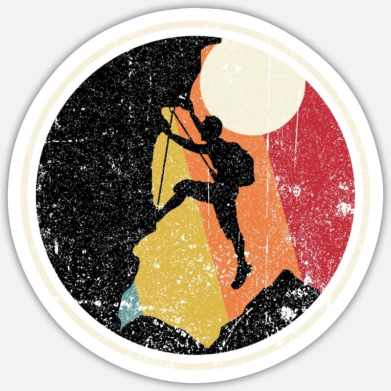 Sunset Summit Climber - Sticker Größe S (10 x 10 cm) - Mattweiß
