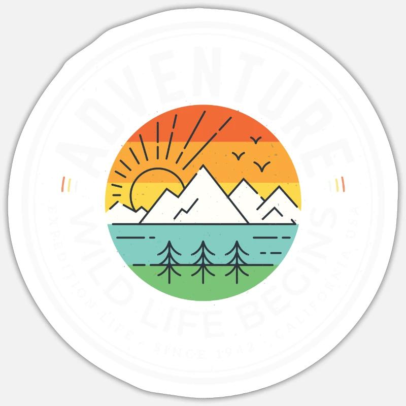 Abenteuer - Sticker Größe S (10 x 10 cm) - Mattweiß
