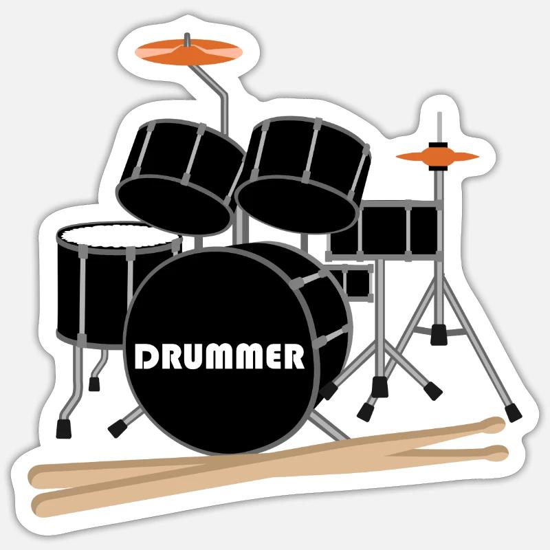 Drummer Drums - Sticker size S (10 x 10 cm) - white matte