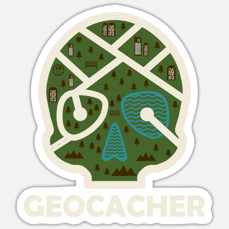 Géocaching géocaching Sticker taille S (10 x 10 cm)