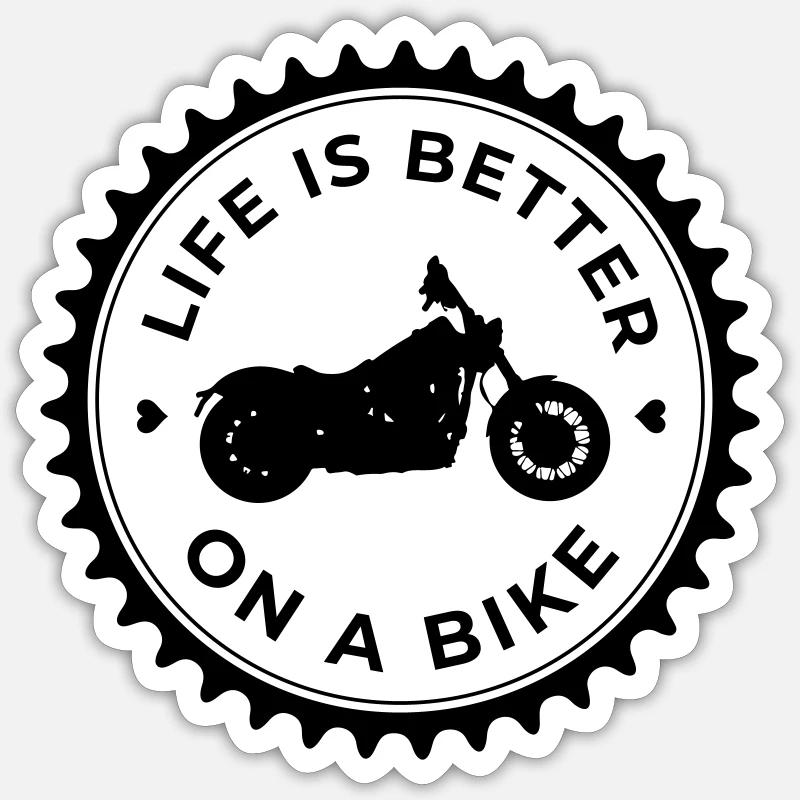 Moto Chopper - Sticker taille S (10 x 10 cm) - blanc mat