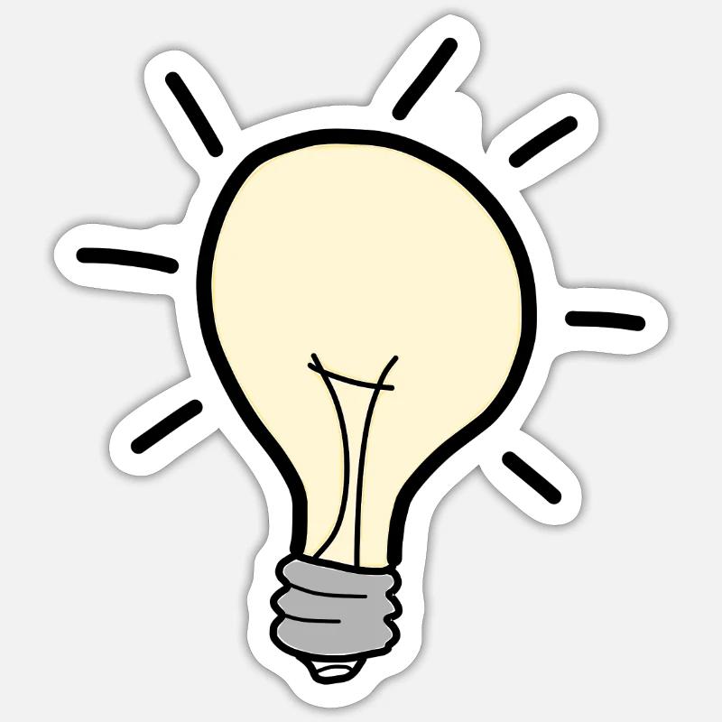 Light bulb - Sticker size S (10 x 10 cm) - white matte
