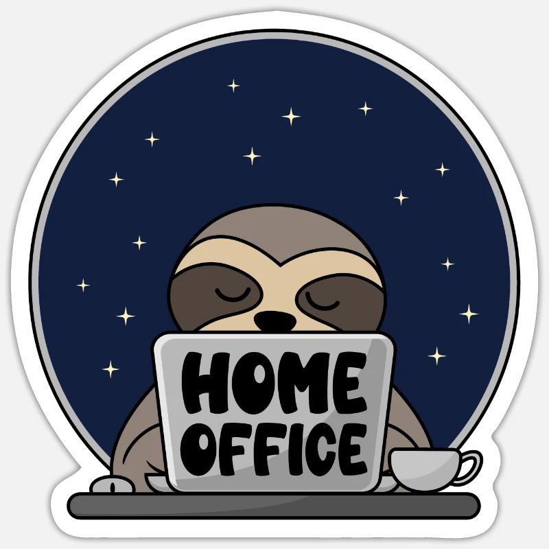 Homeoffice - Sticker taille S (10 x 10 cm) - blanc mat