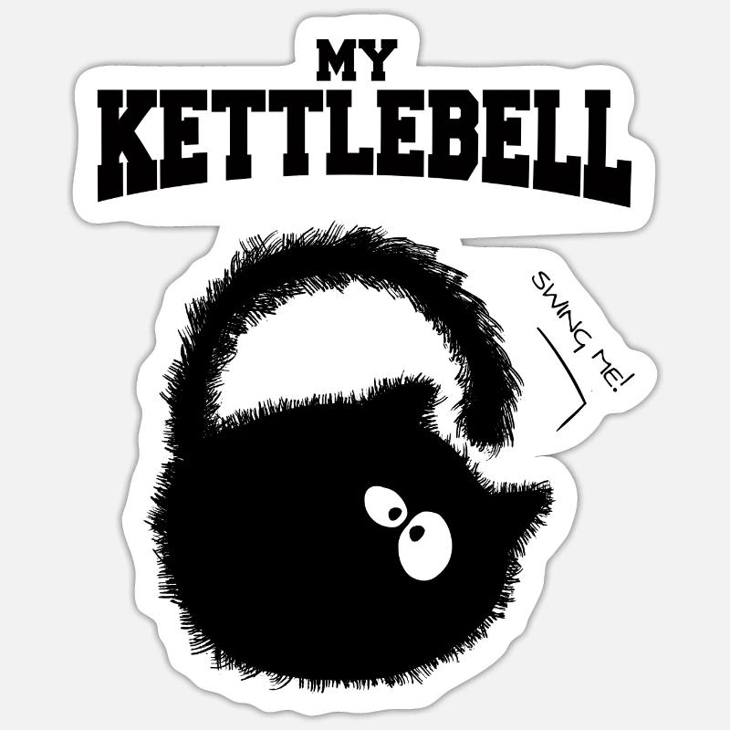 Meine Kettlebell oder Kitte .. Glocke. Sticker Größe S (10 x 10 cm)