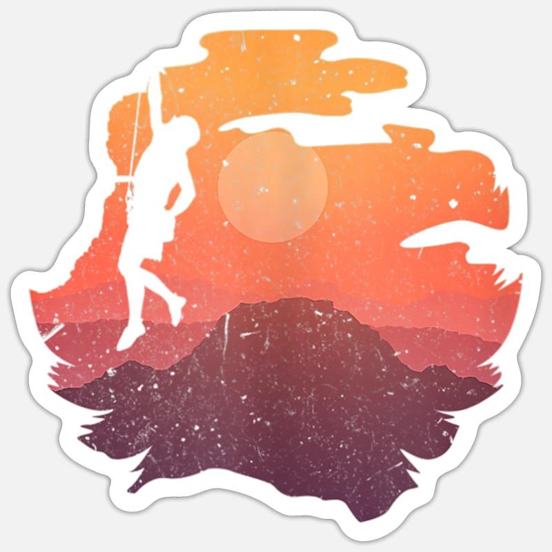 Climbing rock climbing climber - Sticker taille S (10 x 10 cm) - blanc mat