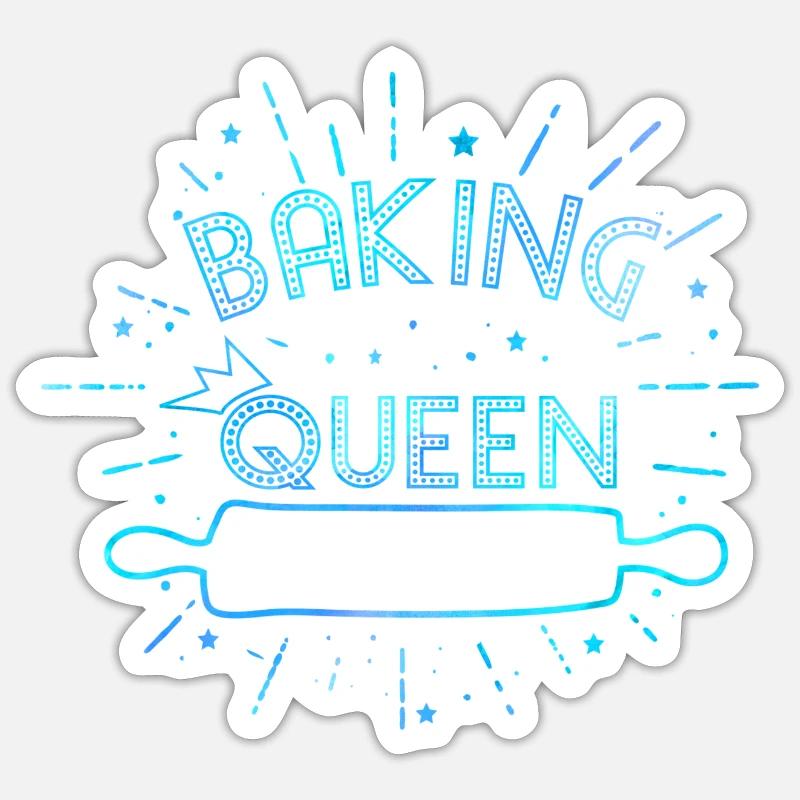 « Baking Queen » personnalisable - Sticker taille S (10 x 10 cm) - blanc mat