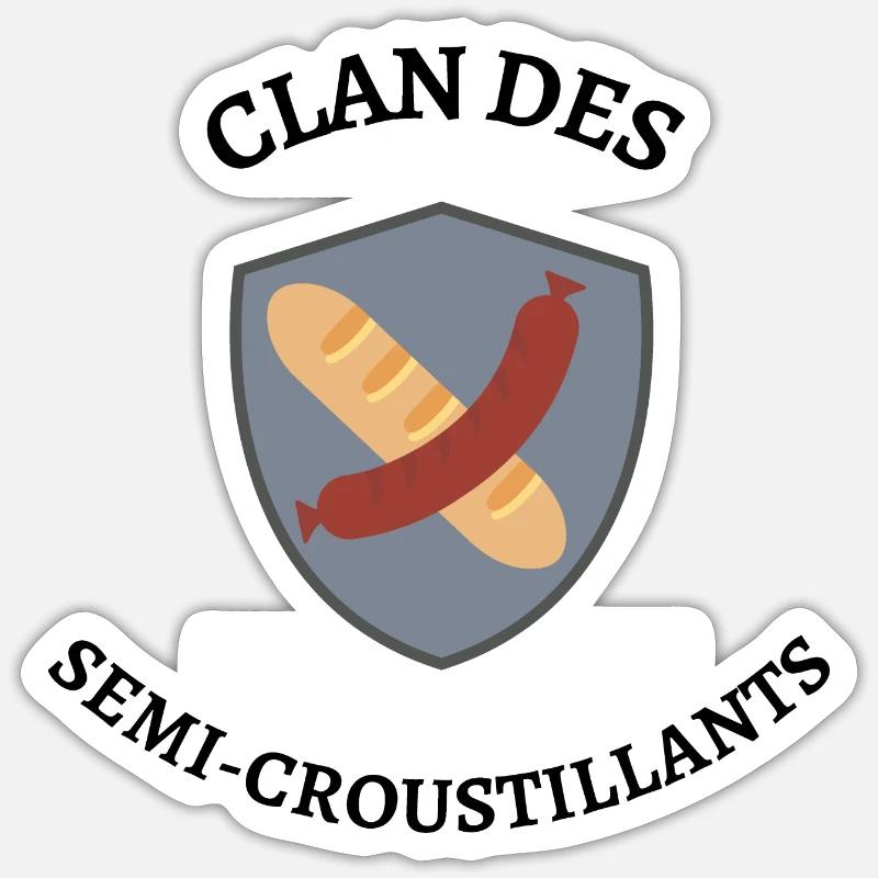 Clan der semi-knusprigen - Sticker Größe S (10 x 10 cm) - Mattweiß