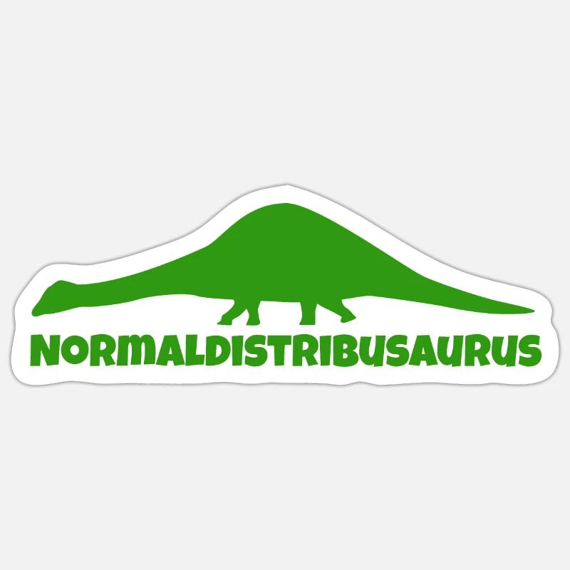 Math Symbol Normaldistribusaurus Dinosaurus Gift - Sticker Größe S (10 x 10 cm) - Mattweiß