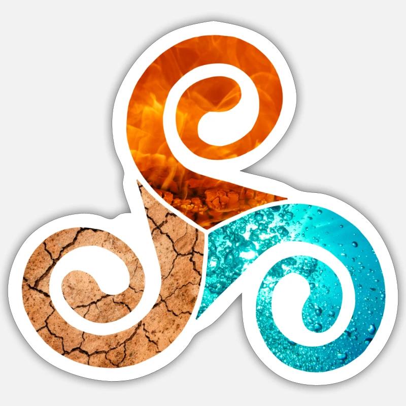 Celtic symbol 3 elements, fire, water and earth Sticker size S (10 x 10 cm)