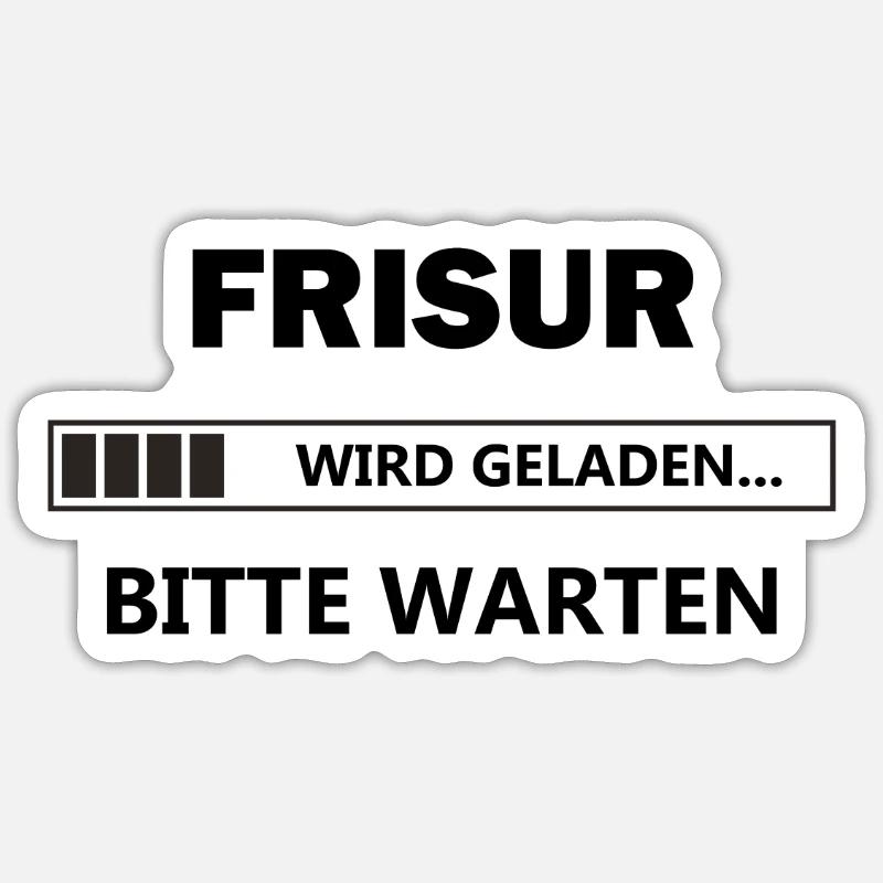Frisur wird geladen... - Sticker Größe S (10 x 10 cm) - Mattweiß