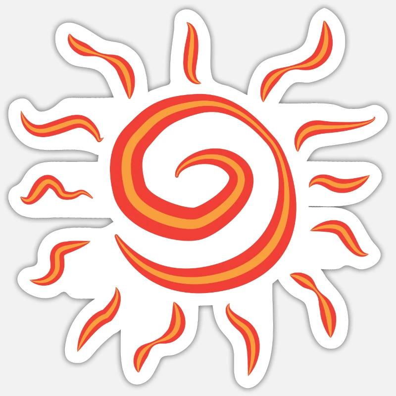 Orange/Red sun - Sticker Größe S (10 x 10 cm) - Mattweiß