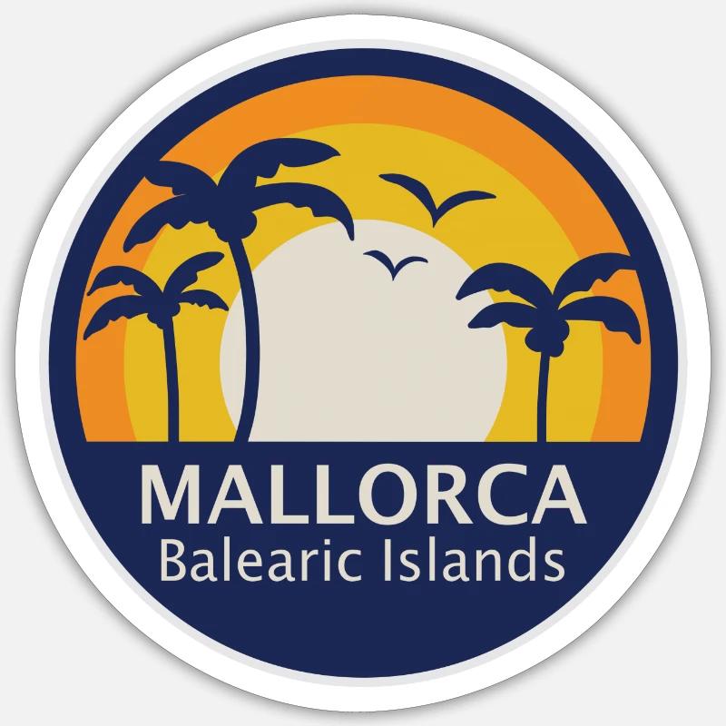 Majorque Balearic Islands - Sticker taille S (10 x 10 cm) - blanc mat
