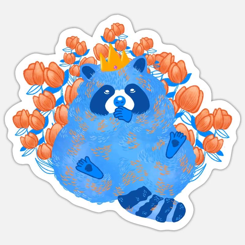 blauer Waschmann - Sticker Größe S (10 x 10 cm) - Mattweiß