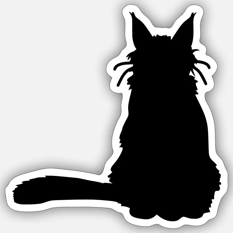 cat - Sticker taille S (10 x 10 cm) - blanc mat