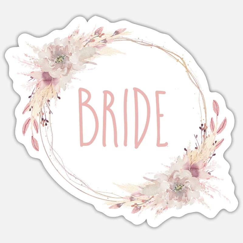 Boho Team Bride 2 - Sticker size S (10 x 10 cm) - white matte