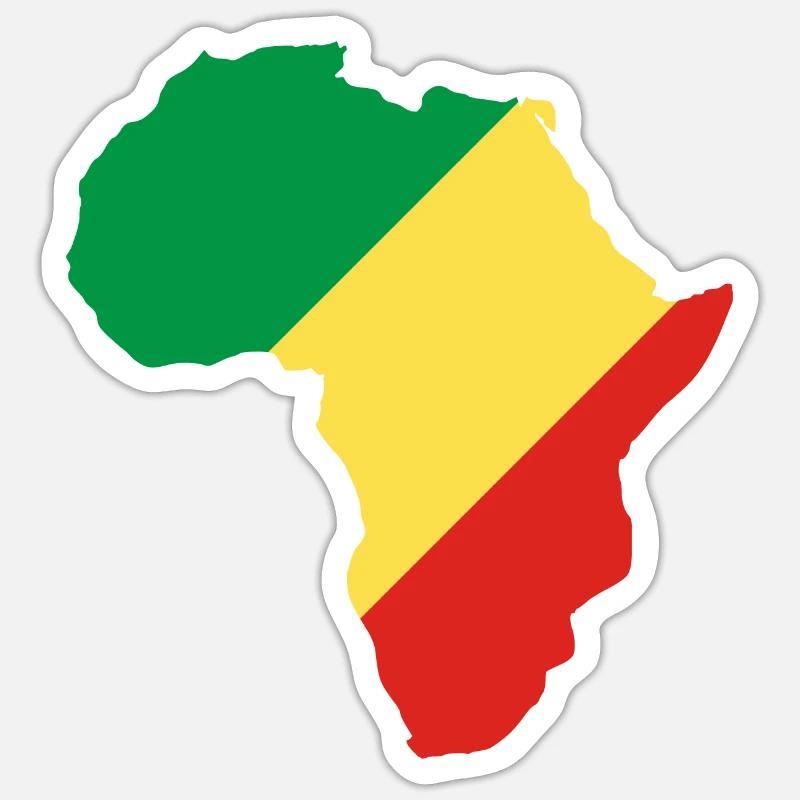 Congo Brazza - Sticker size S (10 x 10 cm) - white matte