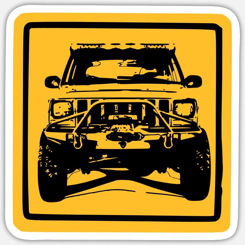 Gelber XJ - Sticker Größe S (10 x 10 cm) - Mattweiß