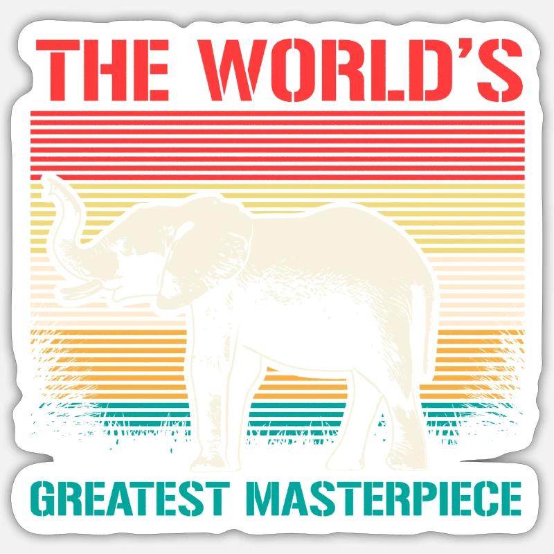 Elefant Rüssel Geschenk - Sticker Größe S (10 x 10 cm) - Mattweiß