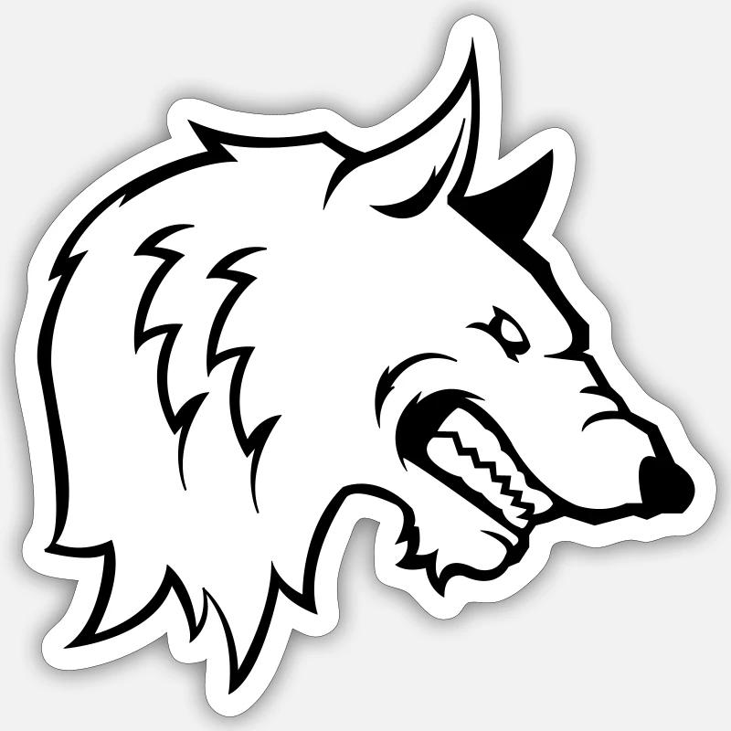 wolf - Sticker Größe S (10 x 10 cm) - Mattweiß