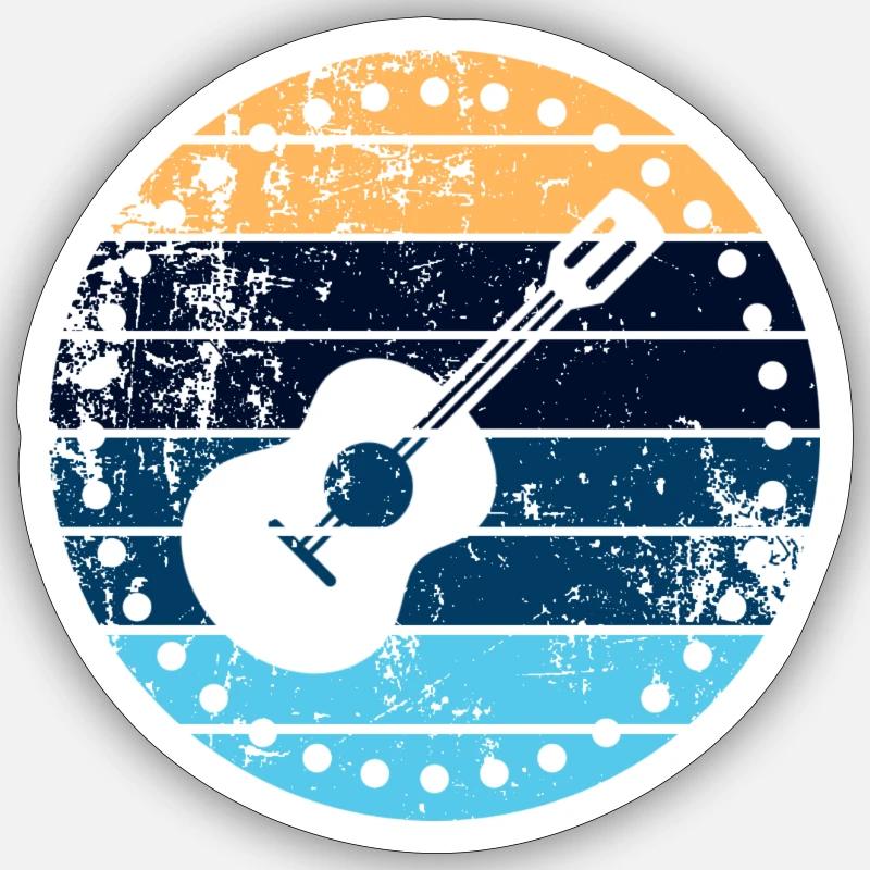 Ukulele - Sticker taille S (10 x 10 cm) - blanc mat