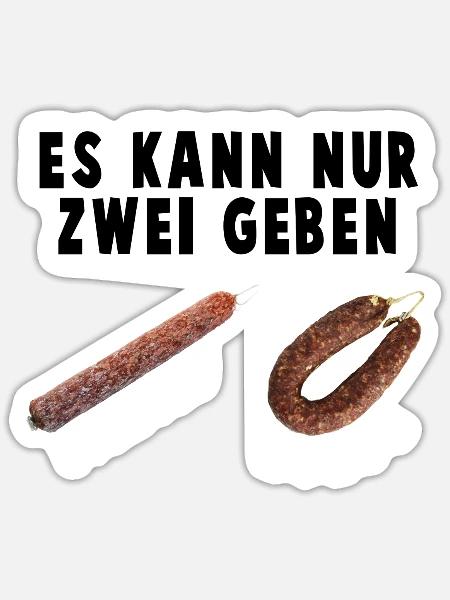 Es kann nur zwei geben - Ahle Wurst - Sticker Größe S (10 x 10 cm) - Mattweiß