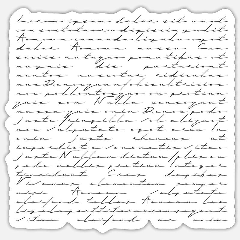 Lorem Ipsum, Blindtext, Platzhalter, Design, Text Sticker Größe S (10 x 10 cm)
