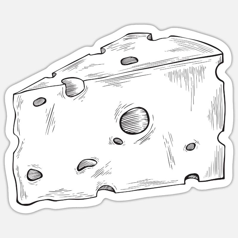 fromage - Sticker taille S (10 x 10 cm) - blanc mat