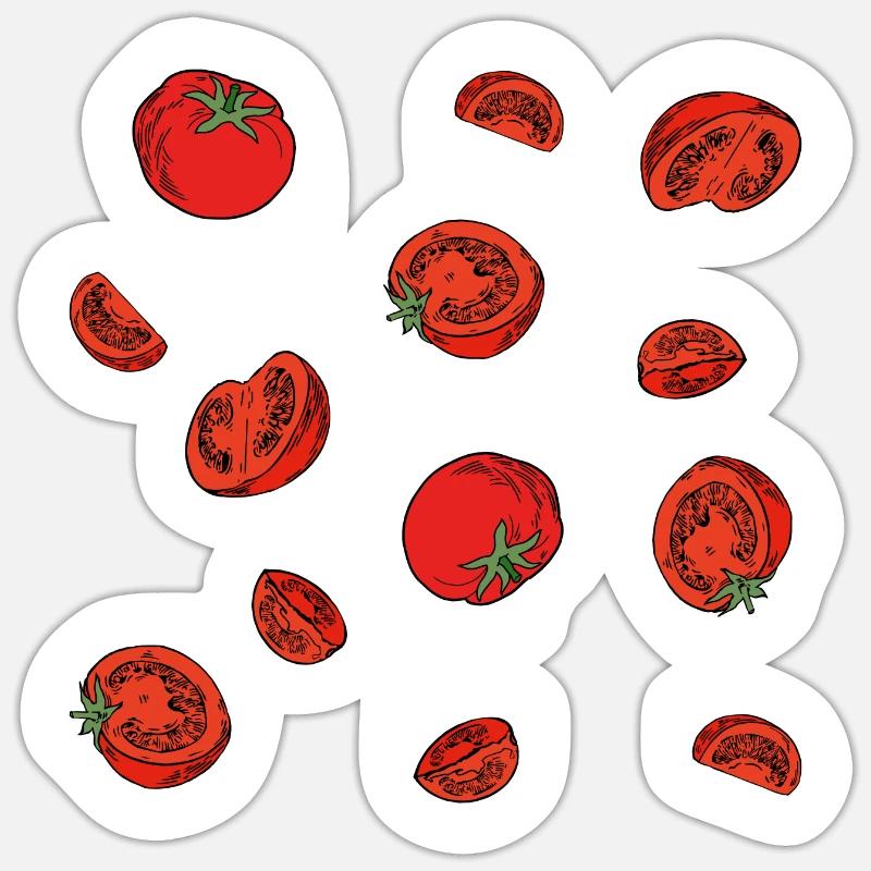 For tomato lovers: delicious tomato pattern Sticker size S (10 x 10 cm)