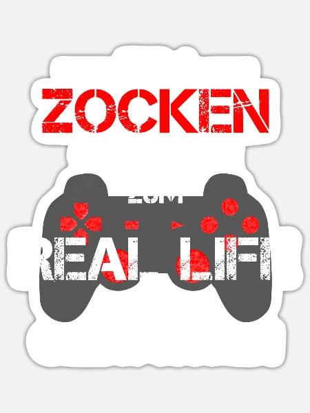 Zum Zocken geboren Spruch Gamer - Sticker Größe S (10 x 10 cm) - Mattweiß