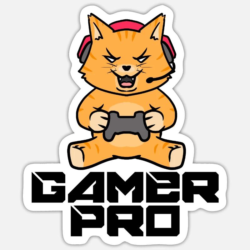 Gamer Zocker Headset Controller Videogames - Sticker Größe S (10 x 10 cm) - Mattweiß