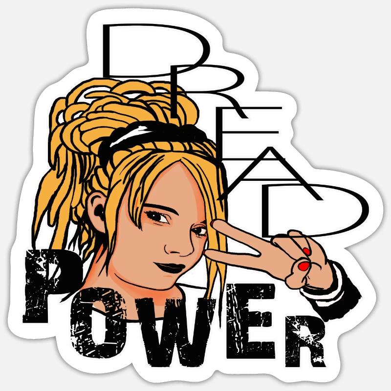 Dread Power Dread Lady Peace - Sticker taille S (10 x 10 cm) - blanc mat