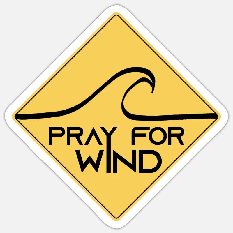 Pray for wind - Sticker taille S (10 x 10 cm) - blanc mat