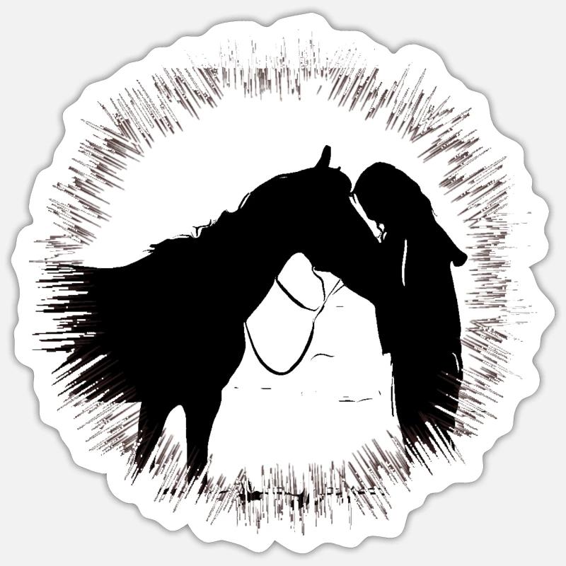 Cheval - Sticker taille S (10 x 10 cm) - blanc mat