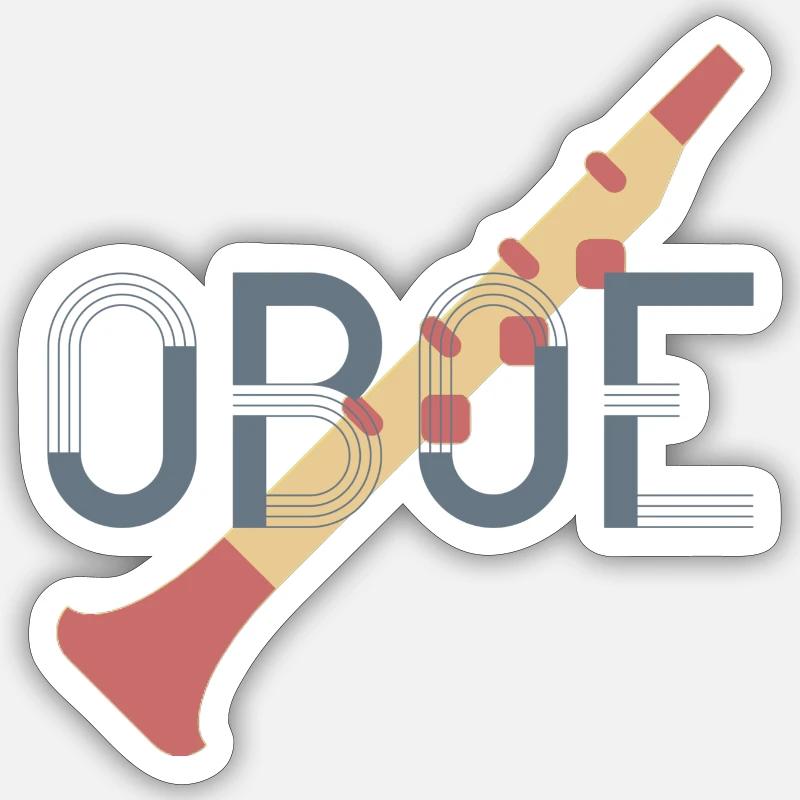 Oboe - Sticker size S (10 x 10 cm) - white matte