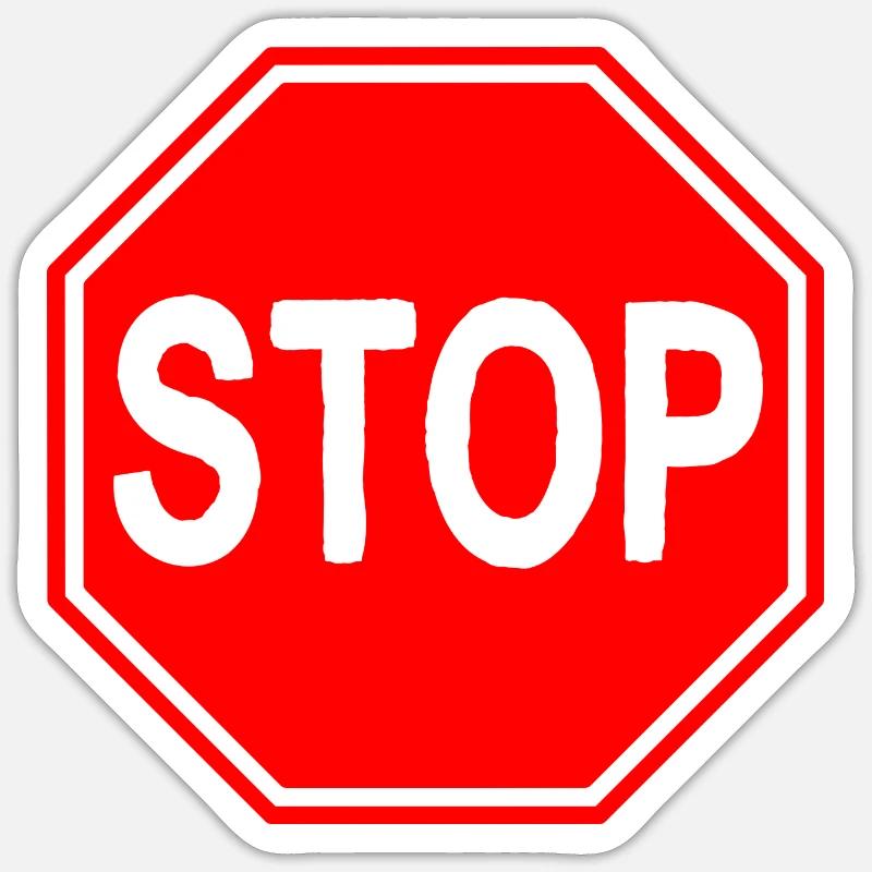 Stop-Schild Sticker Größe S (10 x 10 cm)